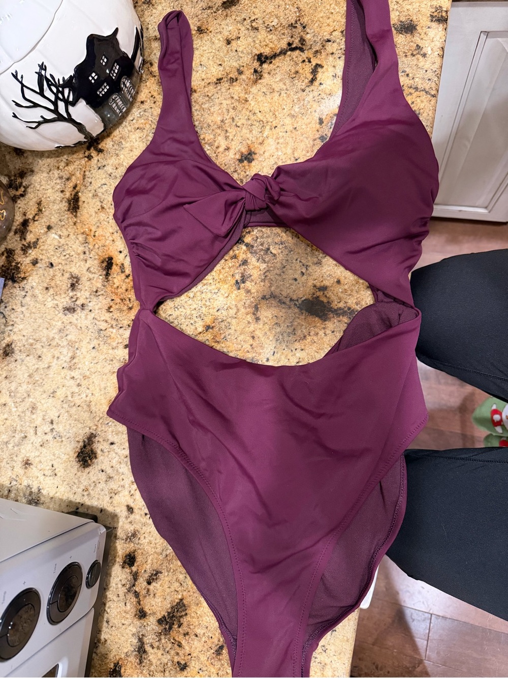 Women's Plum Cutout One-Piece Swimsuit